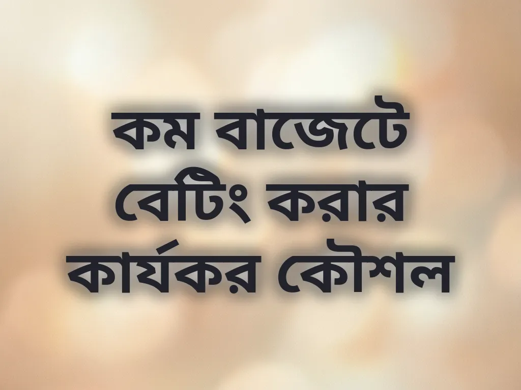 কম বাজেটে বেটিং করার কার্যকর কৌশল